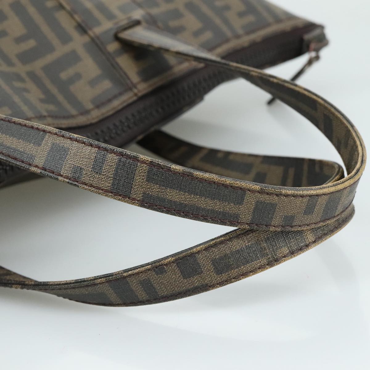 FENDI Zucca Canvas Tote Bag PVC Brown Black 7Va196 mr923