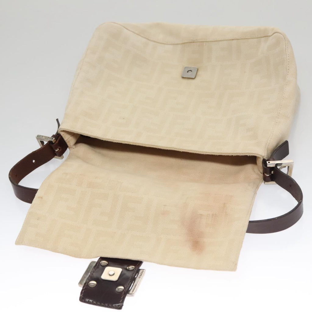 FENDI Zucca Canvas Mamma Baguette Shoulder Bag Beige mr928