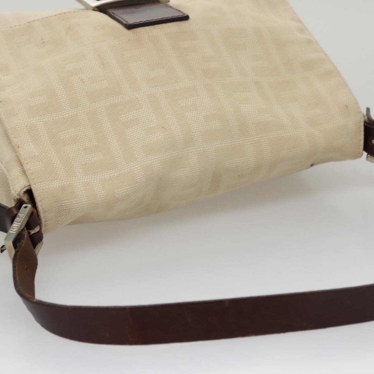FENDI Zucca Canvas Mamma Baguette Shoulder Bag Beige mr928