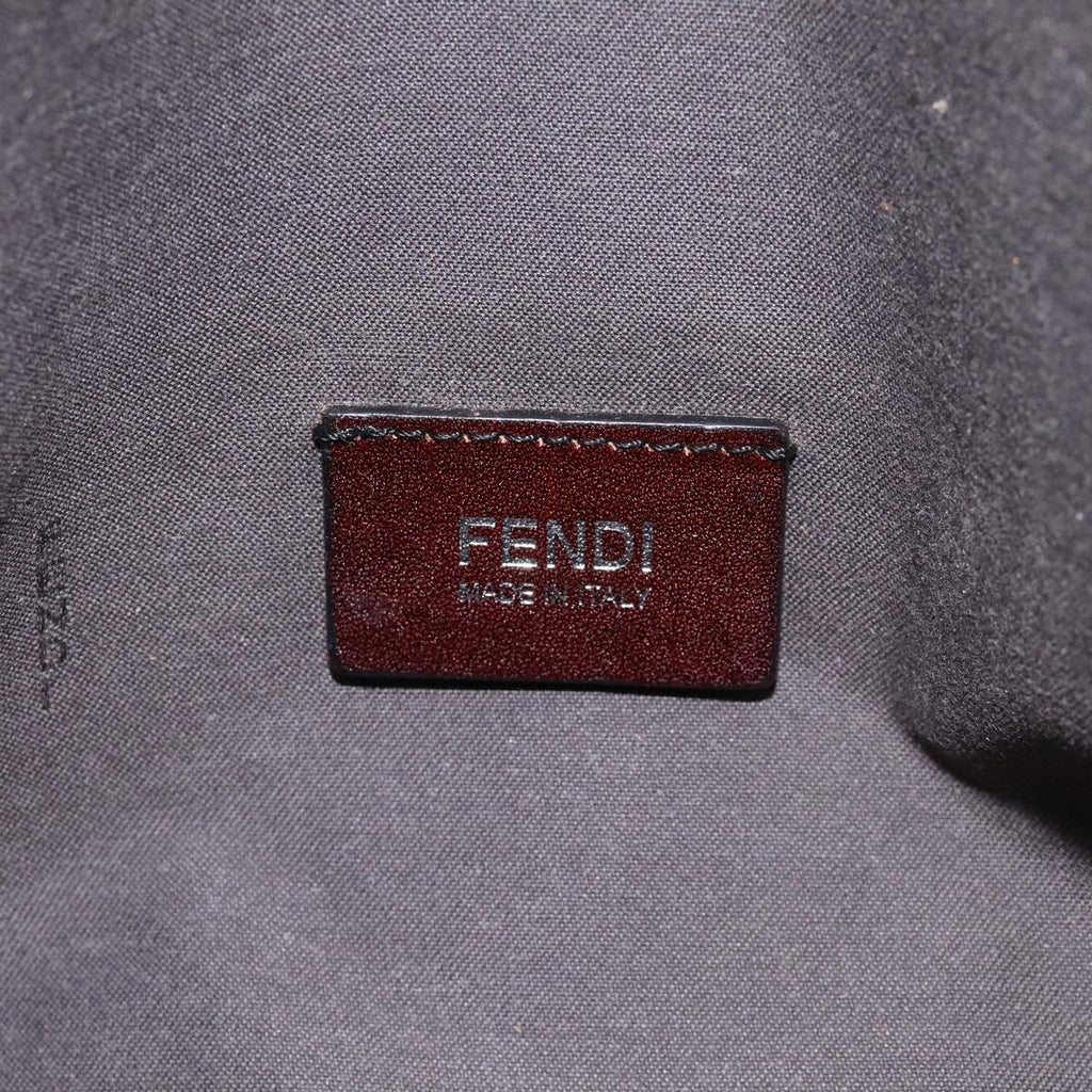 FENDI Zucca Canvas Shoulder Bag Brown Black Silver mr967