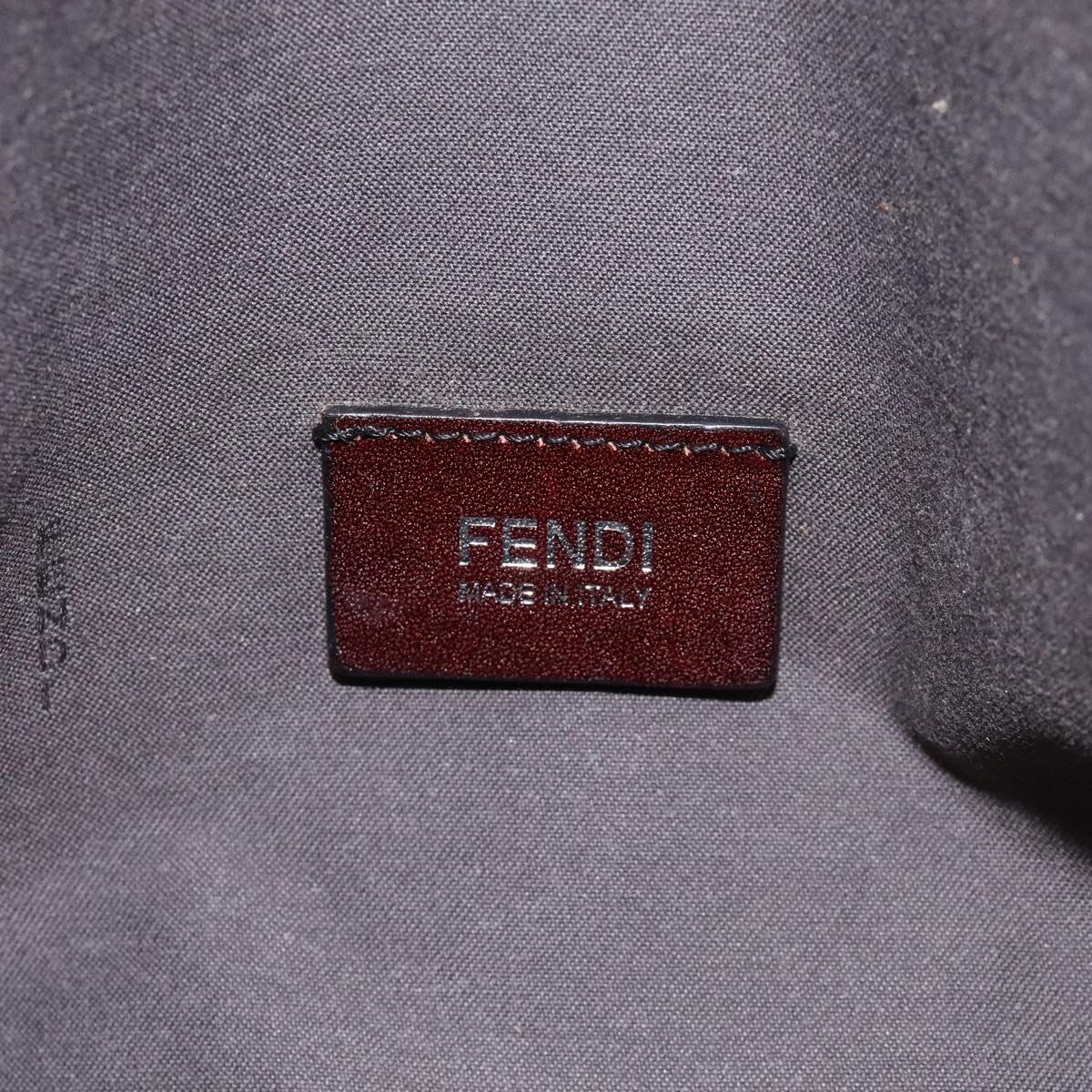 FENDI Zucca Canvas Shoulder Bag Brown Black Silver mr967