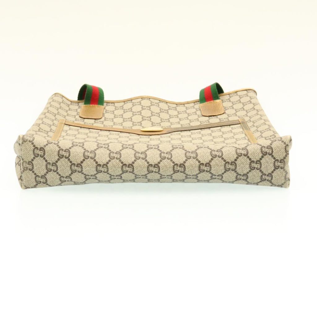 GUCCI Web Sherry Line GG Canvas Tote Bag Beige Red Green ms041
