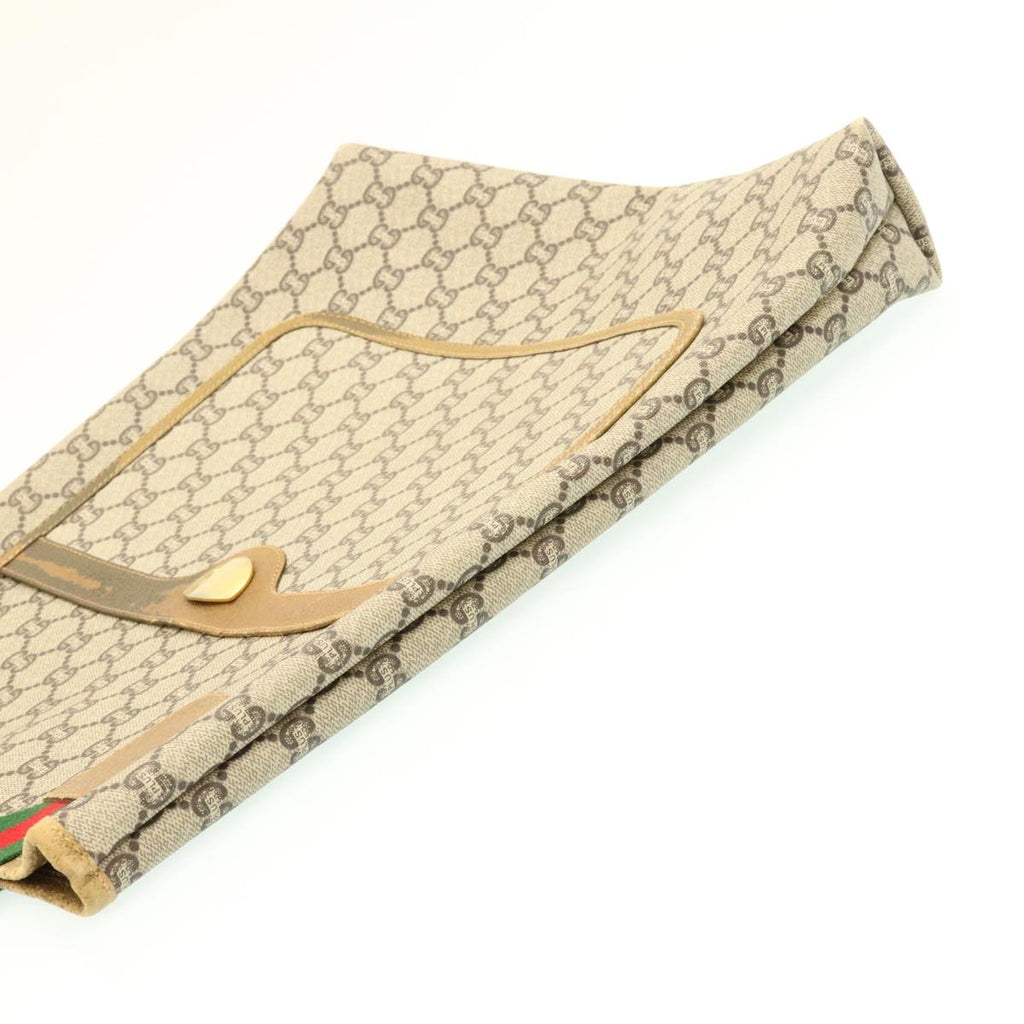 GUCCI Web Sherry Line GG Canvas Tote Bag Beige Red Green ms041