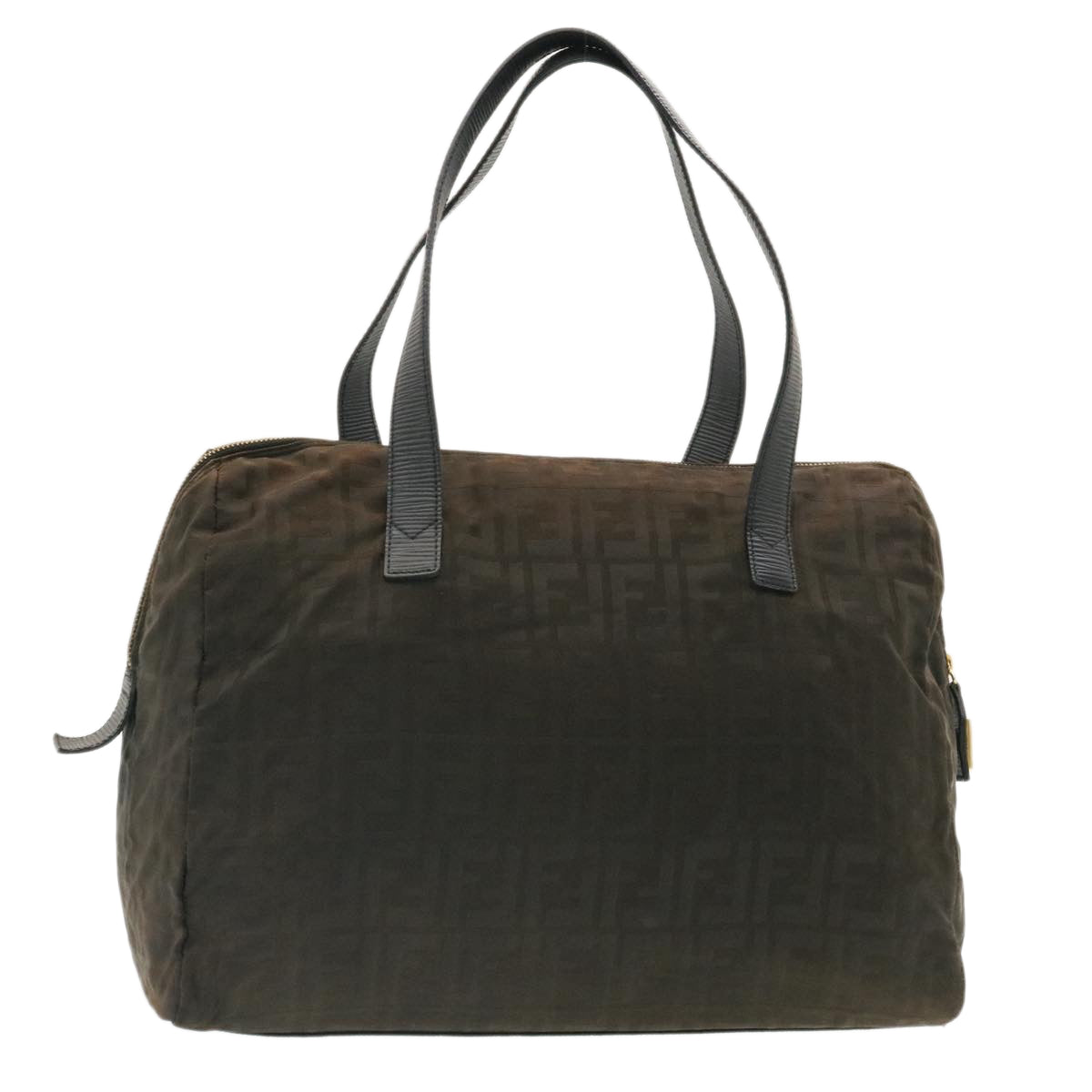 FENDI Zucca Canvas Shoulder Bag Dark Brown ms202