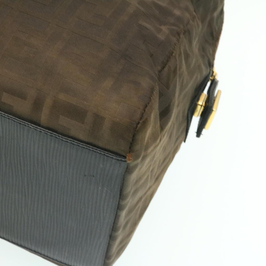 FENDI Zucca Canvas Shoulder Bag Dark Brown ms202