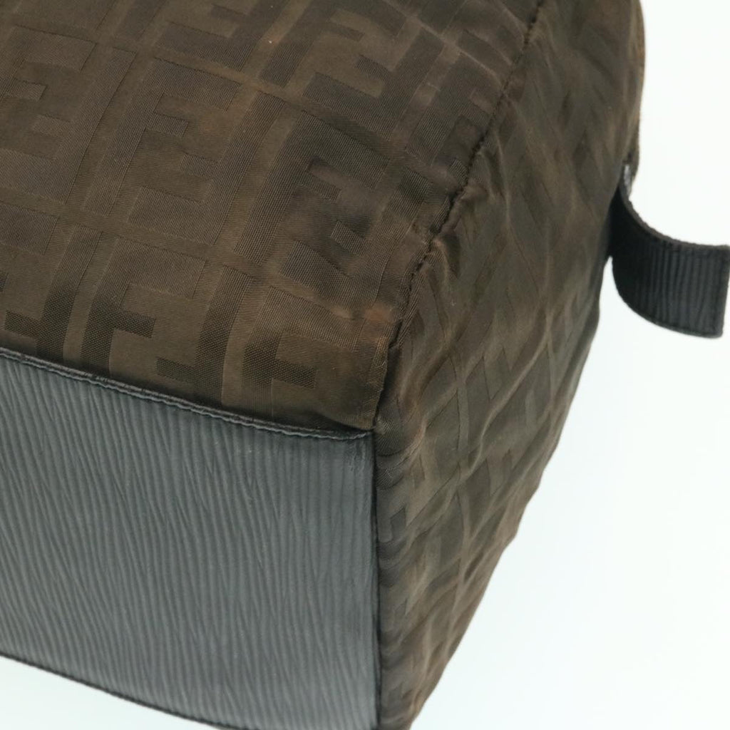 FENDI Zucca Canvas Shoulder Bag Dark Brown ms202