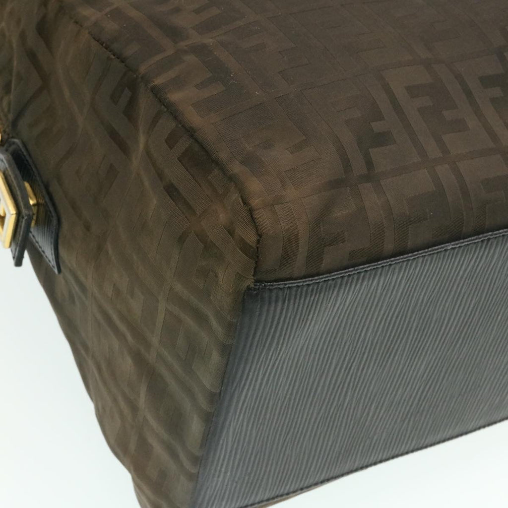 FENDI Zucca Canvas Shoulder Bag Dark Brown ms202