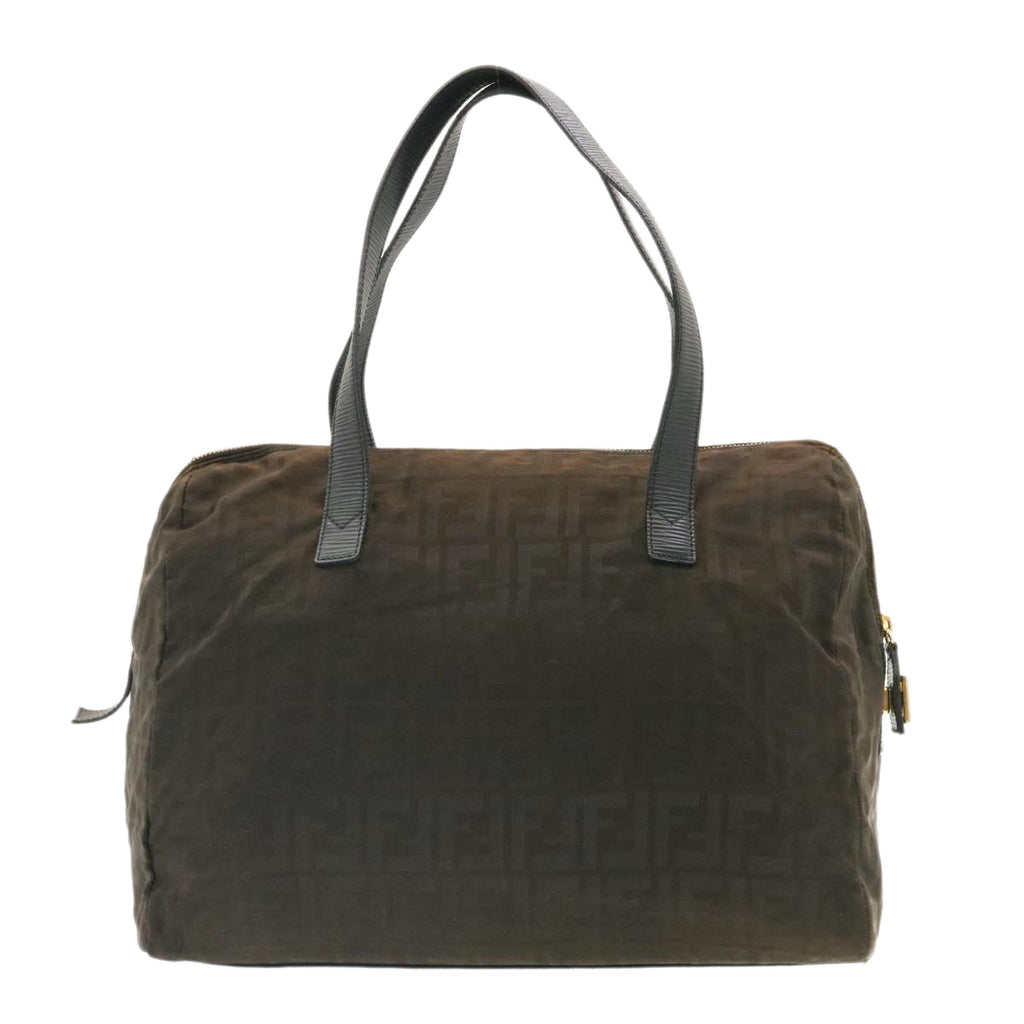 FENDI Zucca Canvas Shoulder Bag Dark Brown ms202