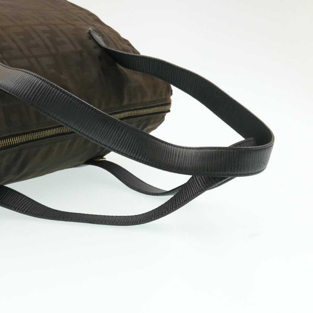 FENDI Zucca Canvas Shoulder Bag Dark Brown ms202