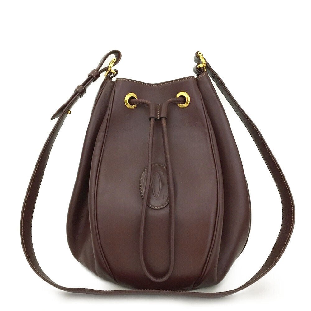 Must De Cartier Bordeaux Leather Shoulder Bag