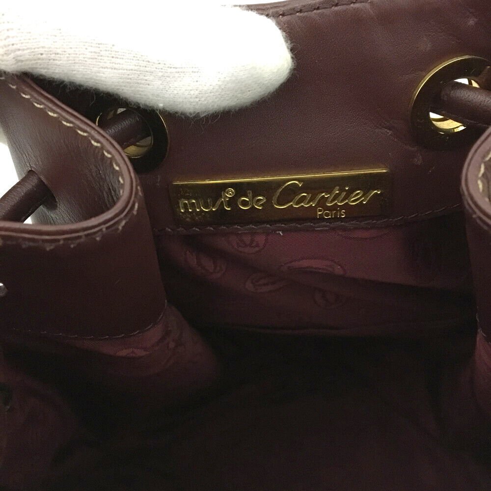 Must De Cartier Bordeaux Leather Shoulder Bag