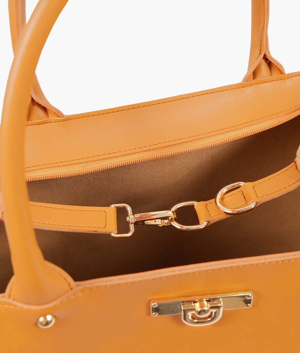 Mustard zipper tote bag