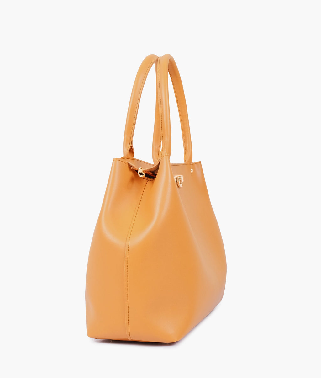 Mustard zipper tote bag