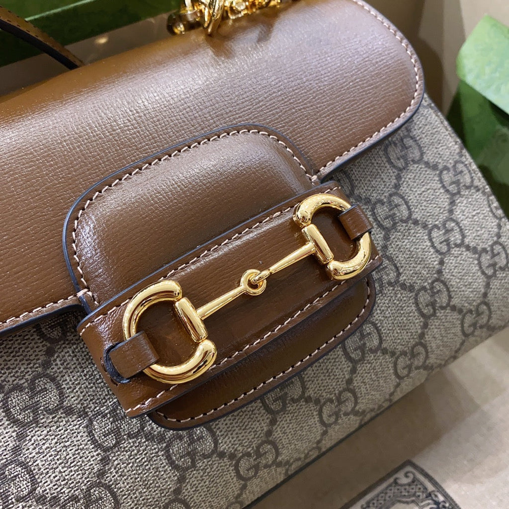gg Horsebit 1955 Mini Bag Brown For Women, Women’s Bags 8.7in/22cm gg ‎703848 9AAAJ 8563