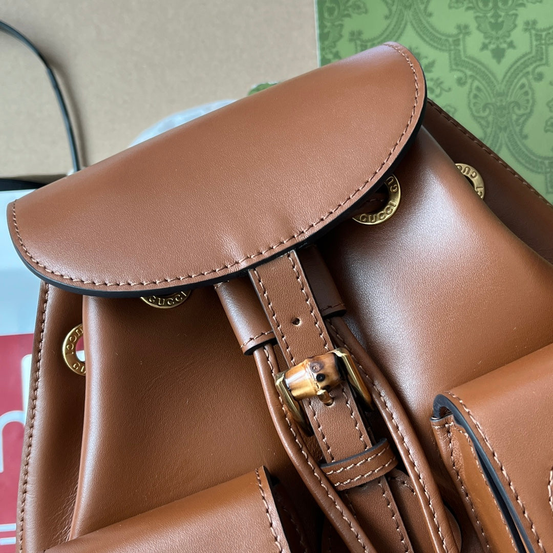 gg Bamboo Small Backpack Brown For Women, Women’s Bags 8.6in/22cm gg ‎‎702101 UZY0T 2535