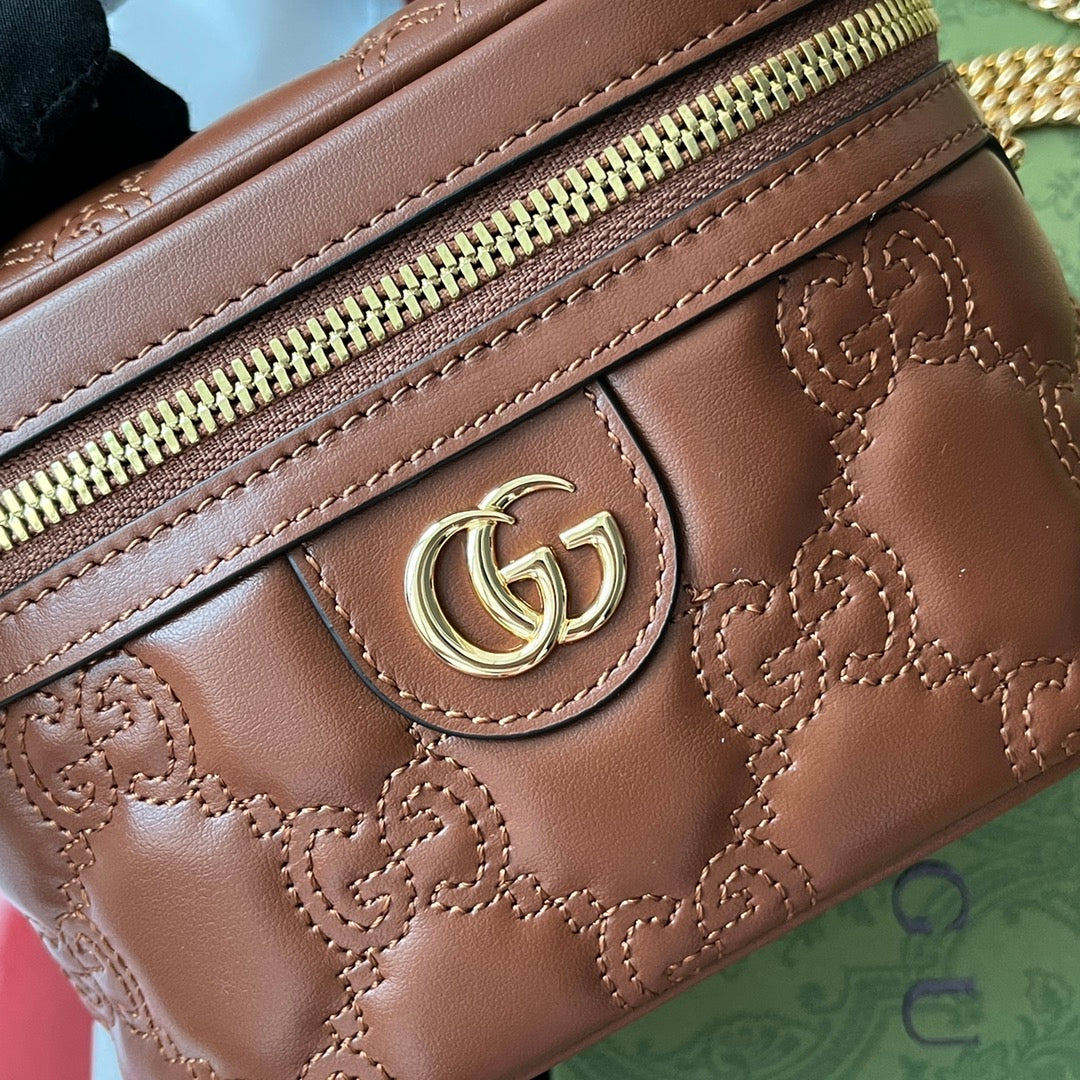 Glami Quilted Glami Mini Handbag Brown For Women, Women’s Bags 6.3in/16cm Glami 723770 UM8IG 2546