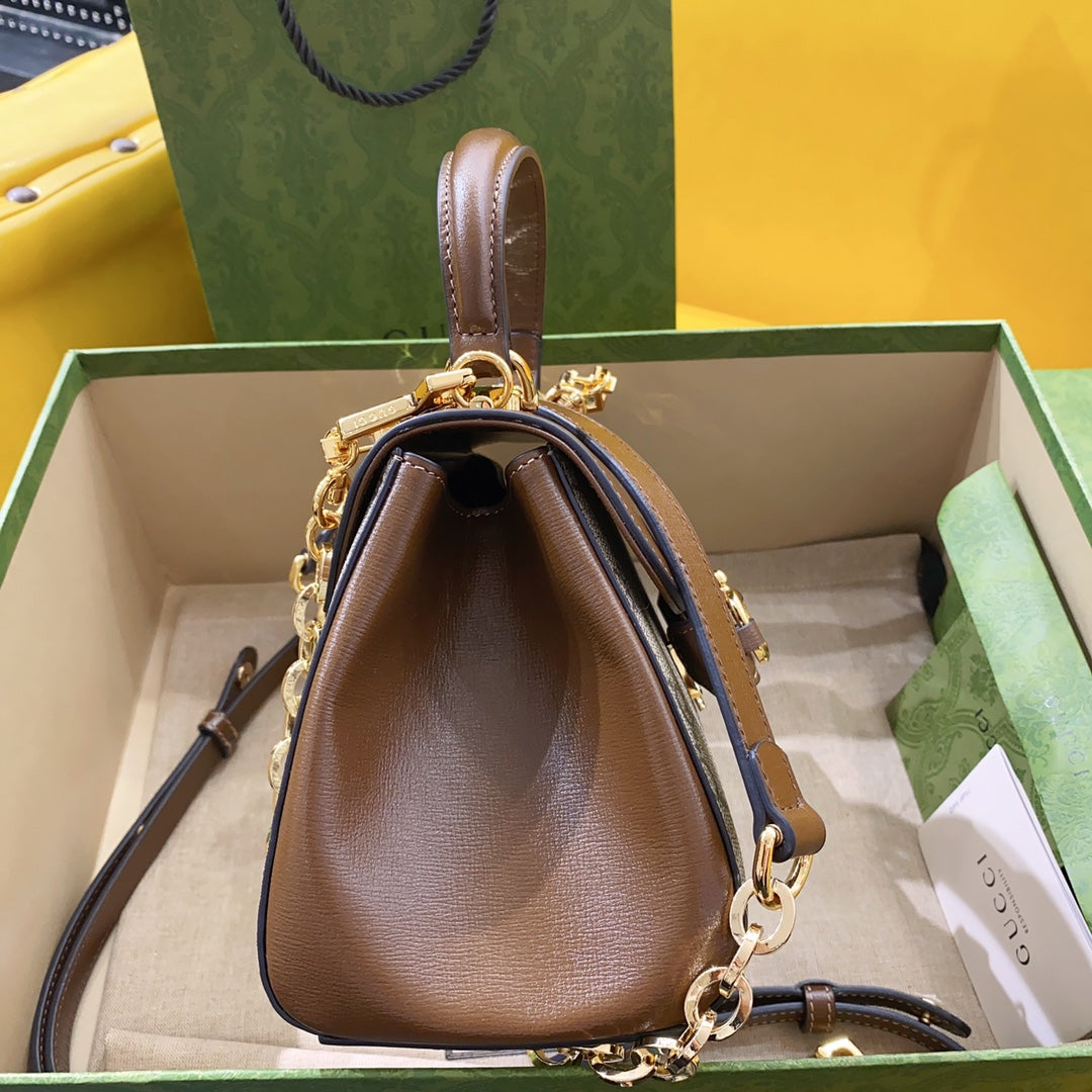 gg Horsebit 1955 Mini Bag Brown For Women, Women’s Bags 8.7in/22cm gg ‎703848 9AAAJ 8563