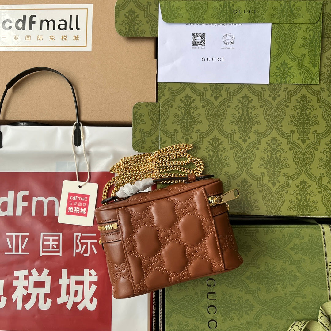 Glami Quilted Glami Mini Handbag Brown For Women, Women’s Bags 6.3in/16cm Glami 723770 UM8IG 2546