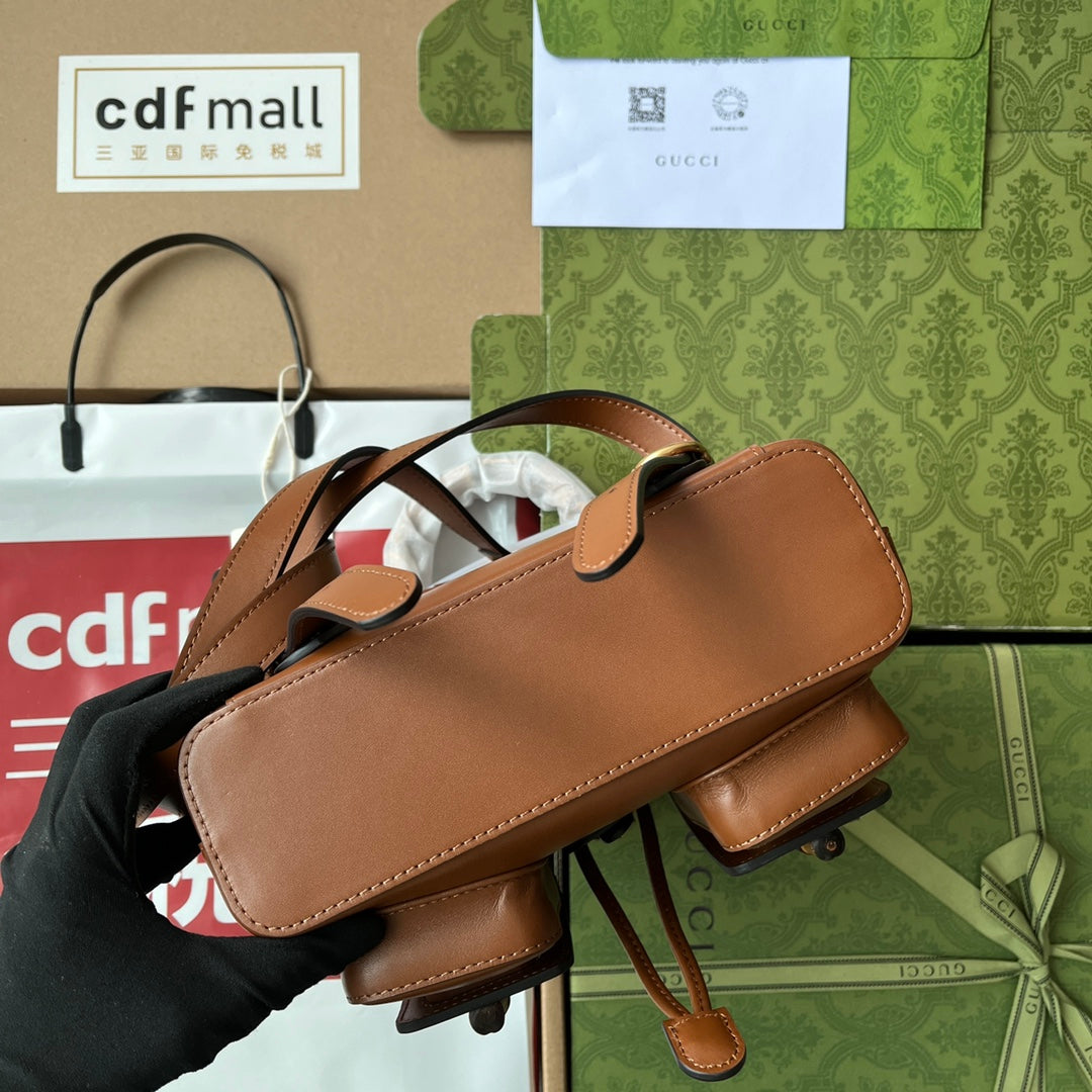 gg Bamboo Small Backpack Brown For Women, Women’s Bags 8.6in/22cm gg ‎‎702101 UZY0T 2535