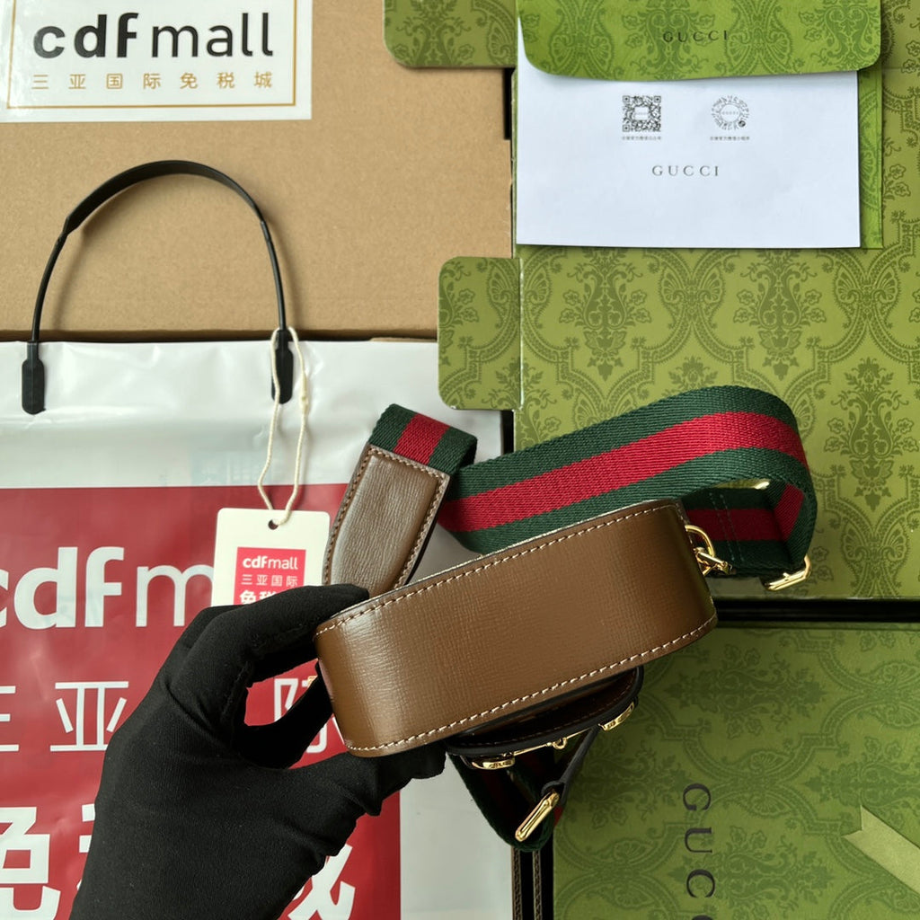 gg Horsebit 1955 Strap Wallet Brown For Women, Women’s Bags 4.7in/12cm gg ‎699760 HUHHG 8565