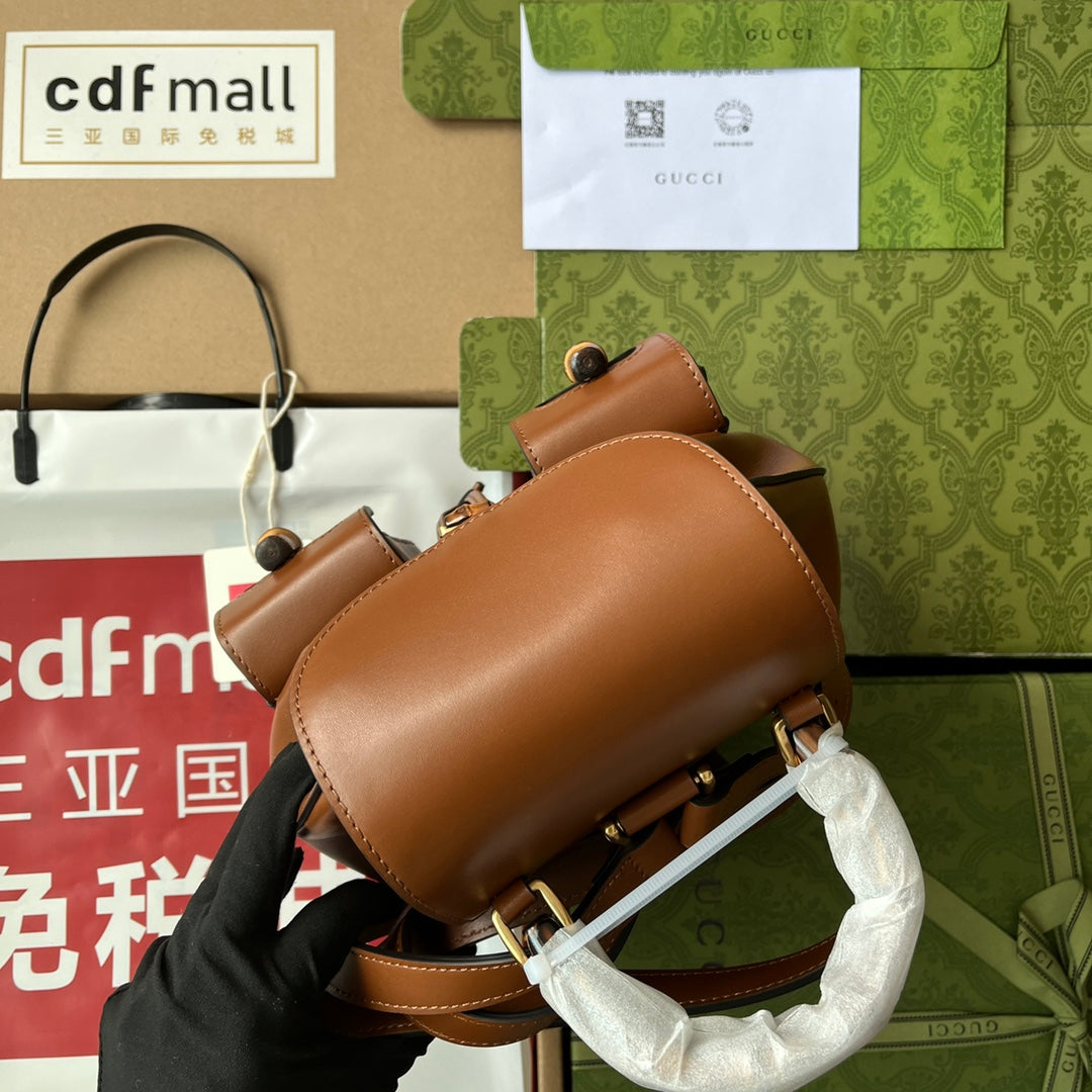 gg Bamboo Small Backpack Brown For Women, Women’s Bags 8.6in/22cm gg ‎‎702101 UZY0T 2535