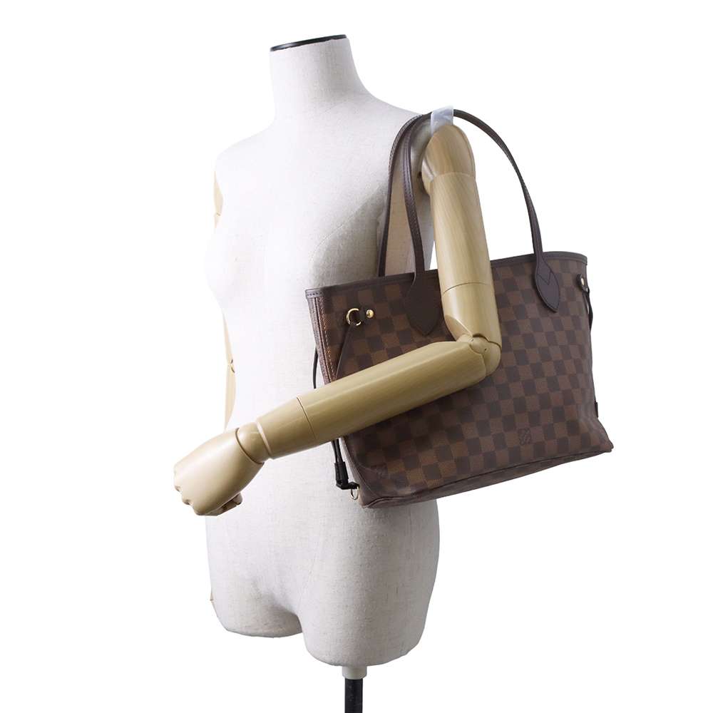 LOUIS VUITTON Neverfull Red N40600 Damier Ebene Canvas Size PM