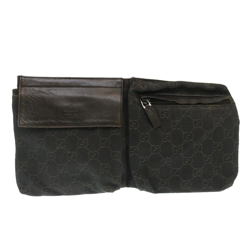 GUCCI GG Canvas Waist Bag Dark Brown 28566 35115