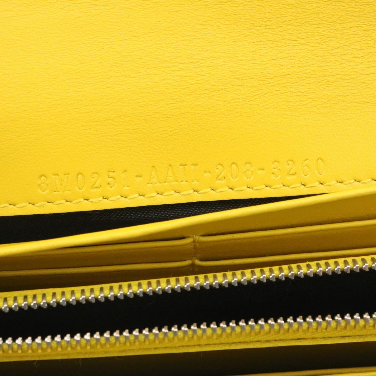 FENDI Zucca F is Continental Wallet Embossed Leather Yellow Brown 34531