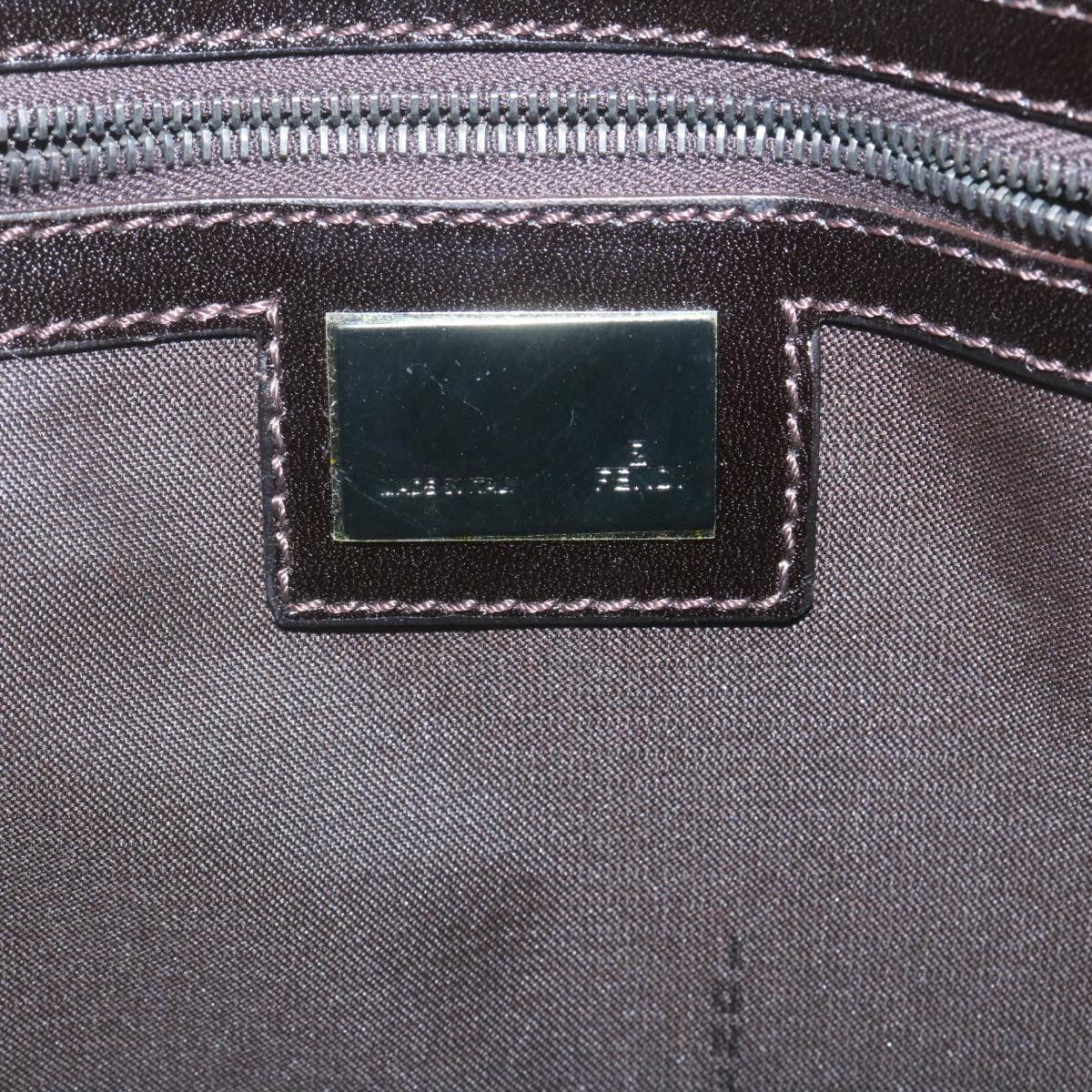 FENDI Zucca Canvas Hand Bag Brown Black 34668