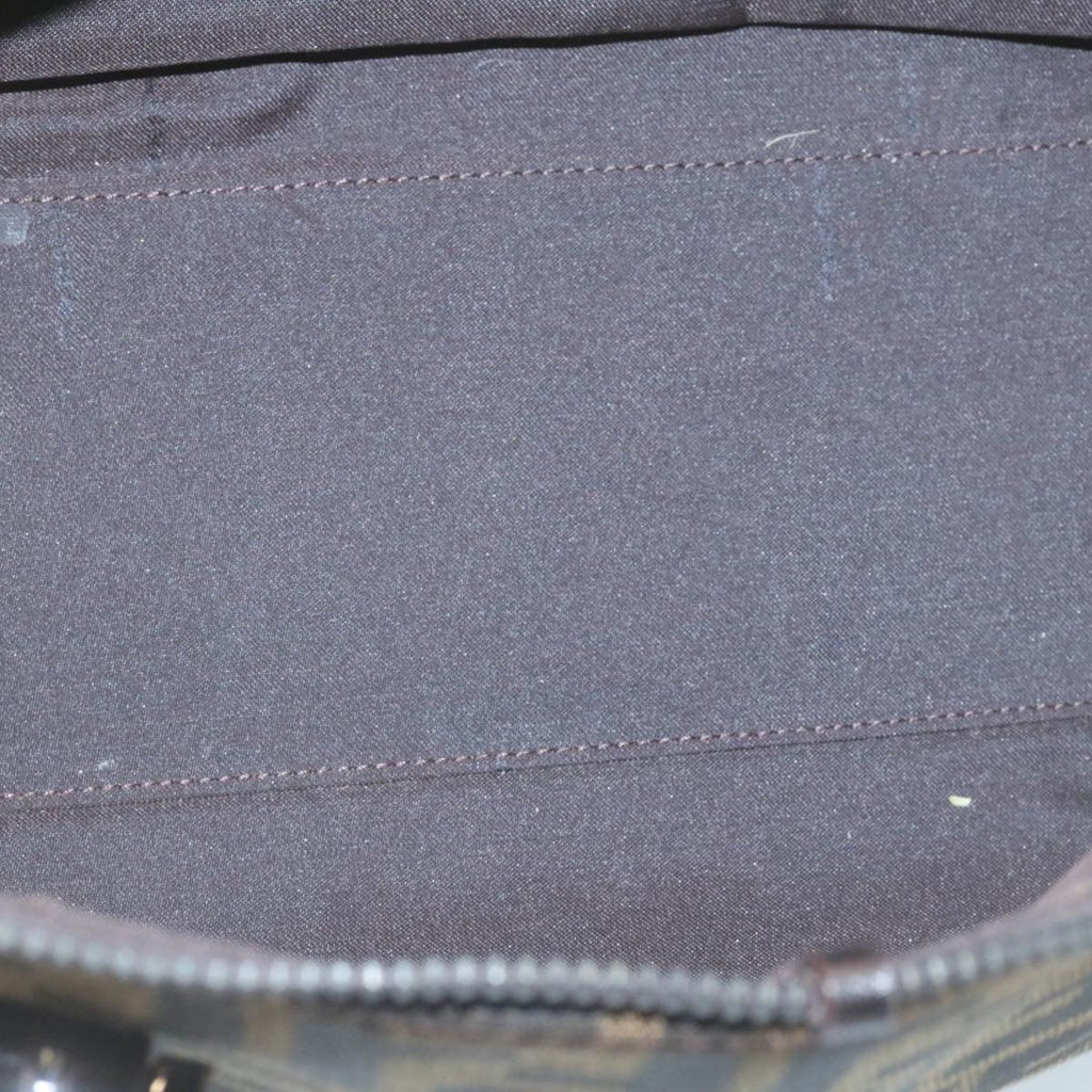 FENDI Zucca Canvas Hand Bag Brown Black 34668