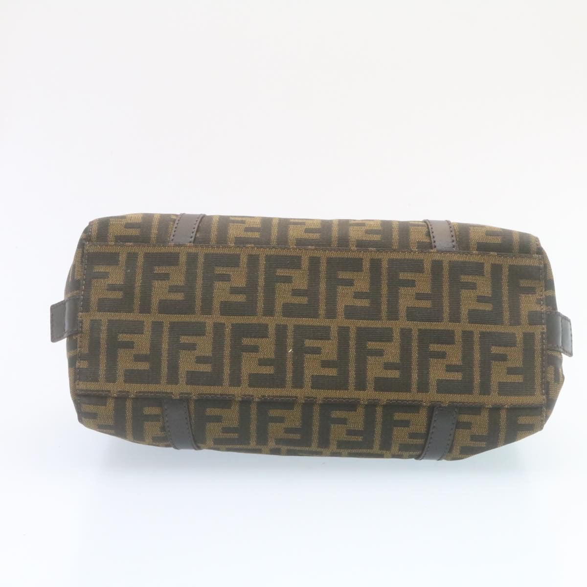 FENDI Zucca Canvas Hand Bag Brown Black 34668