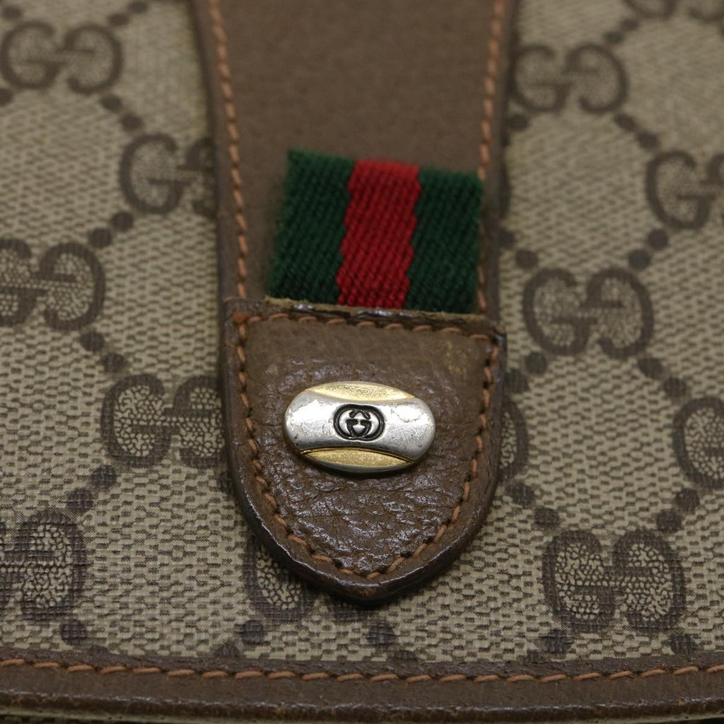 GUCCI GG Canvas Web Sherry Line Clutch Bag Beige Red Green ny139
