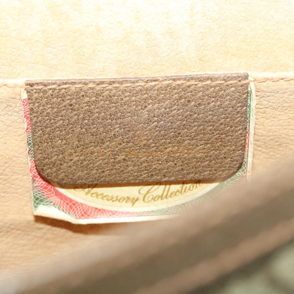 GUCCI GG Canvas Web Sherry Line Clutch Bag Beige Red Green ny139