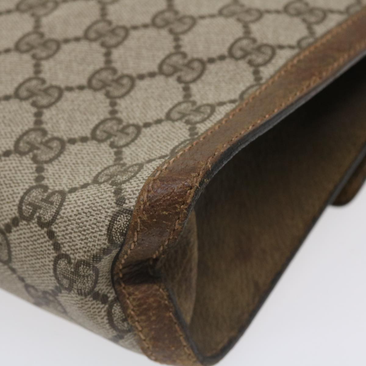 GUCCI GG Canvas Web Sherry Line Clutch Bag Beige Red Green 37-02-3839 ny155