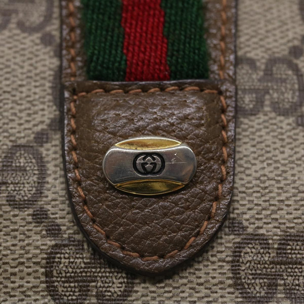 GUCCI GG Canvas Web Sherry Line Clutch Bag Beige Red Green 8901030 ny156