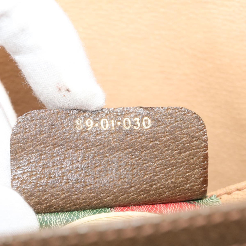 GUCCI GG Canvas Web Sherry Line Clutch Bag Beige Red Green 8901030 ny156