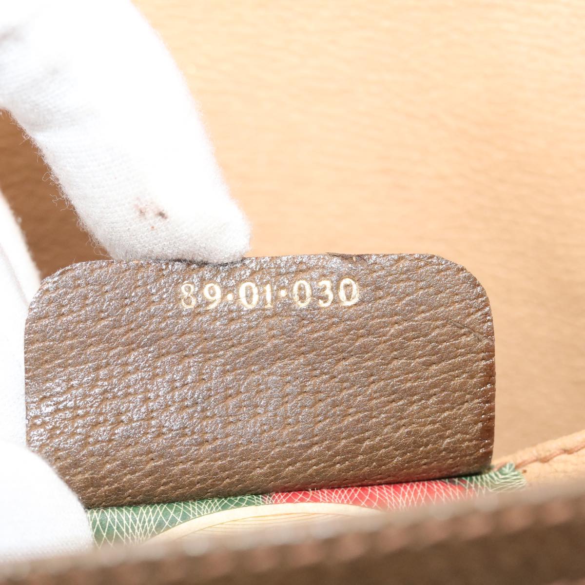 GUCCI GG Canvas Web Sherry Line Clutch Bag Beige Red Green 8901030 ny156
