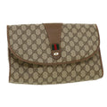 GUCCI GG Canvas Web Sherry Line Clutch Bag Beige Red Green 8901031 ny173
