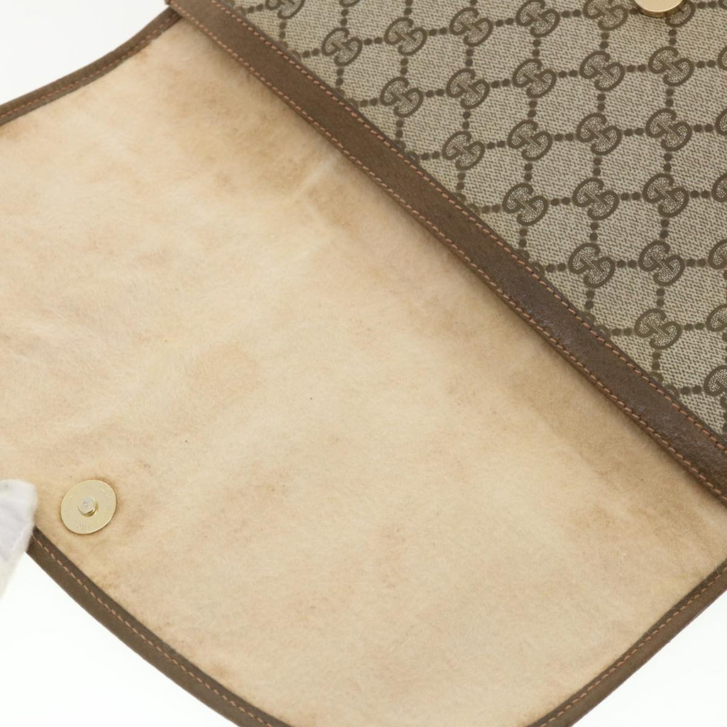 GUCCI GG Canvas Web Sherry Line Clutch Bag Beige Red Green 8901031 ny173