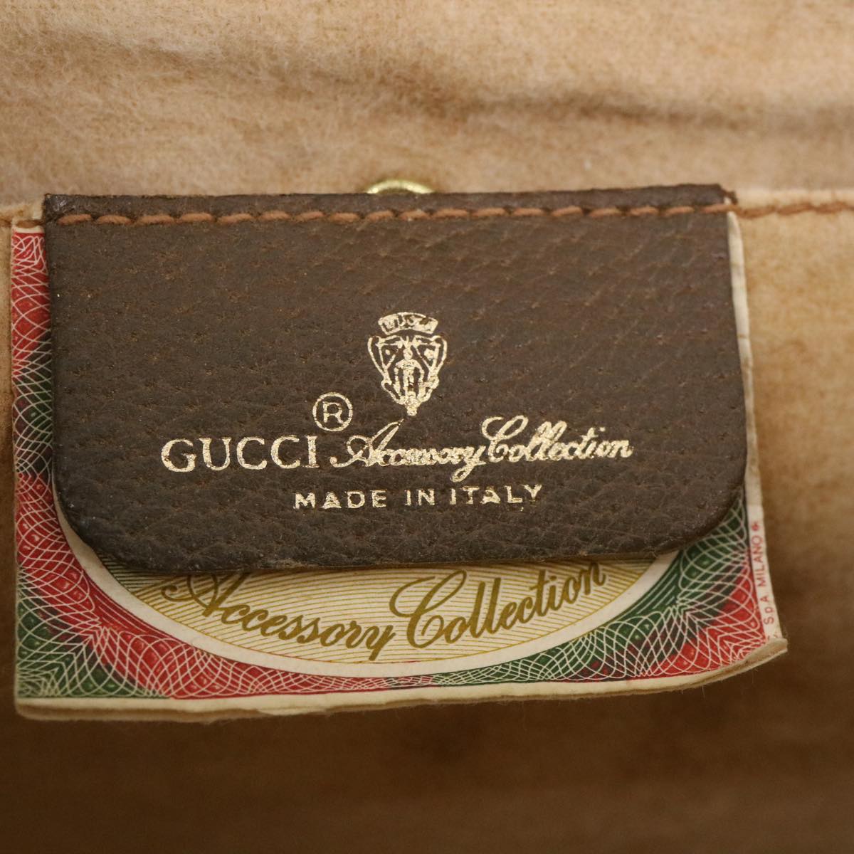 GUCCI GG Canvas Web Sherry Line Clutch Bag Beige Red Green 8901031 ny173