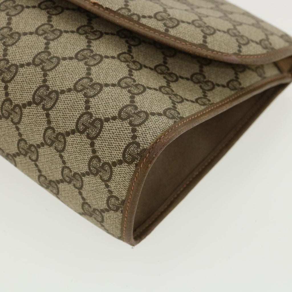 GUCCI GG Canvas Web Sherry Line Clutch Bag Beige Red Green 8901031 ny173