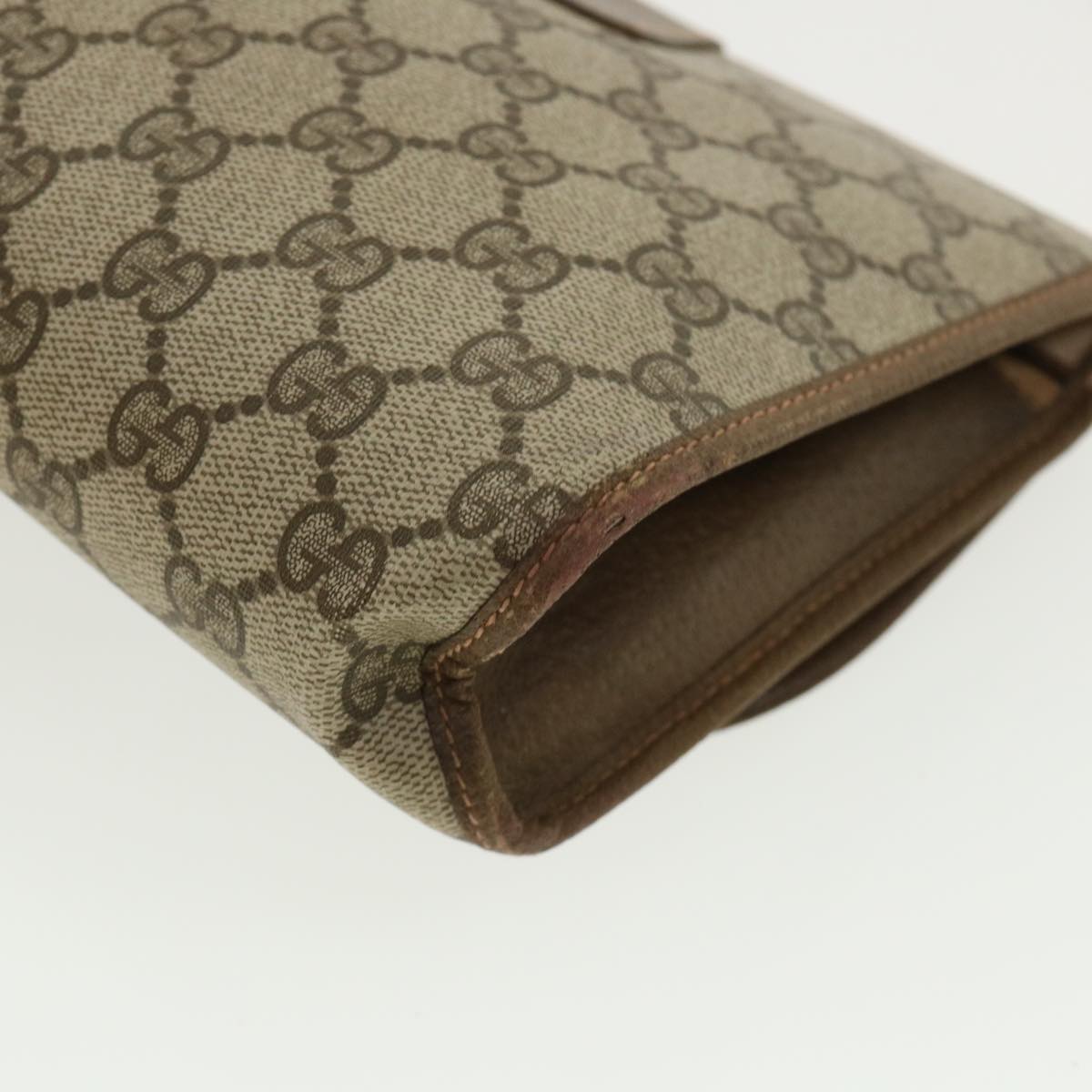 GUCCI GG Canvas Web Sherry Line Clutch Bag Beige Red Green 8901030 ny174