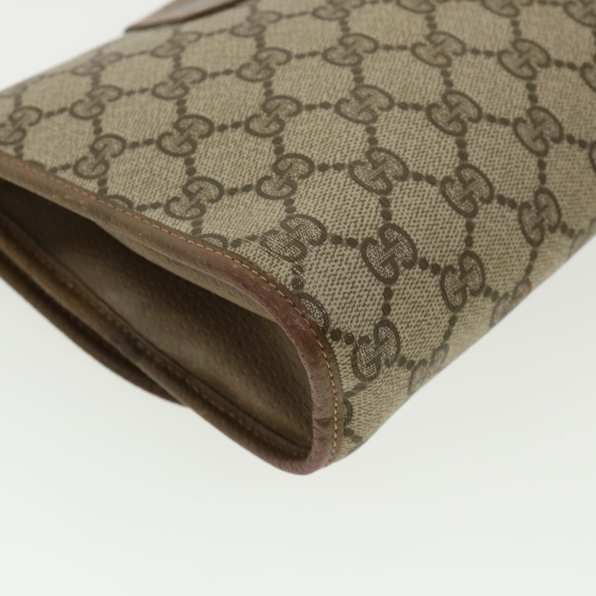 GUCCI GG Canvas Web Sherry Line Clutch Bag Beige Red Green 8901030 ny174