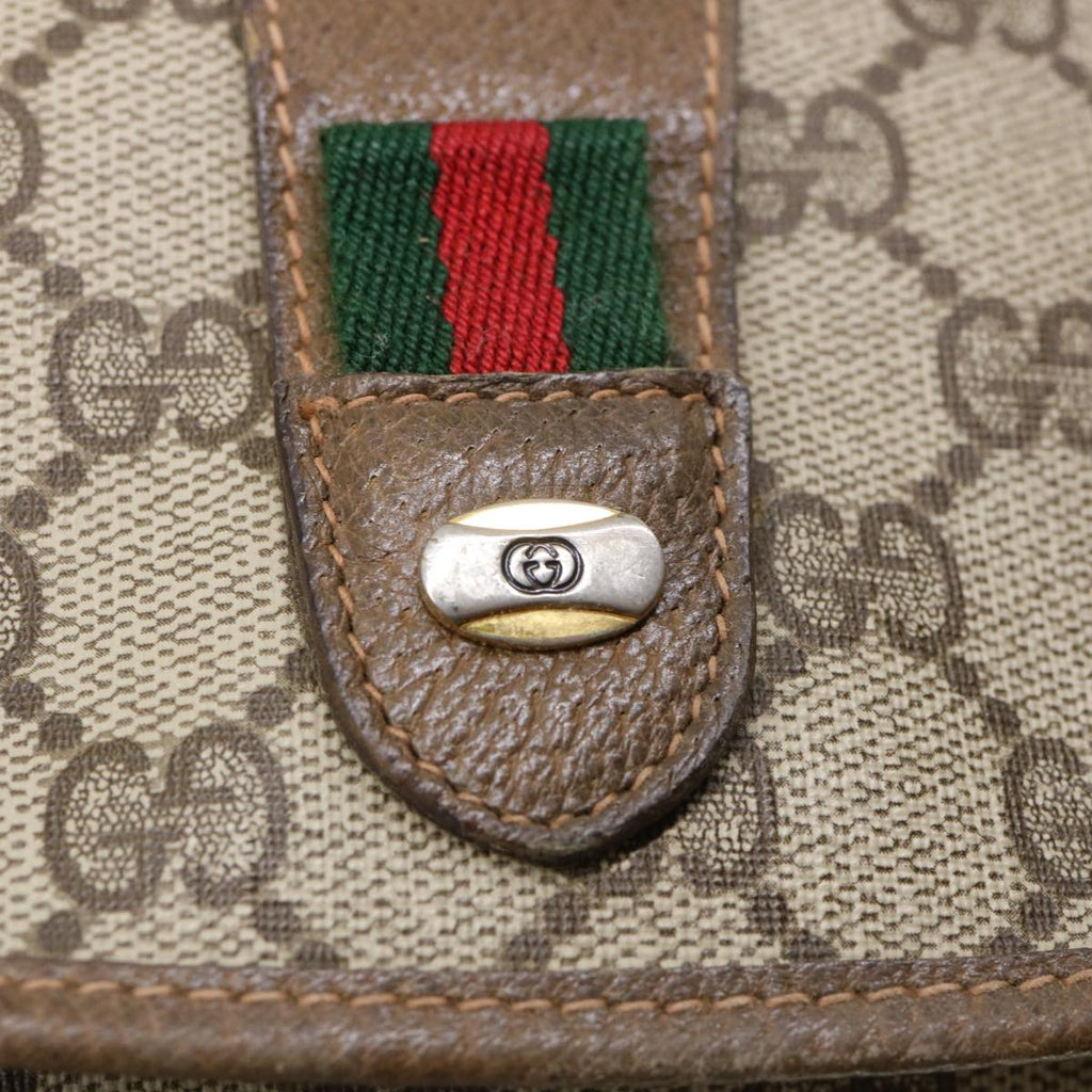 GUCCI GG Canvas Web Sherry Line Clutch Bag Beige Red Green 8901030 ny174