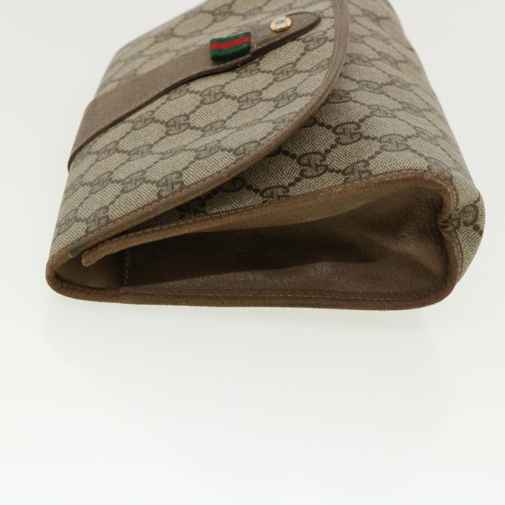 GUCCI GG Canvas Web Sherry Line Clutch Bag Beige Red Green 8901030 ny174