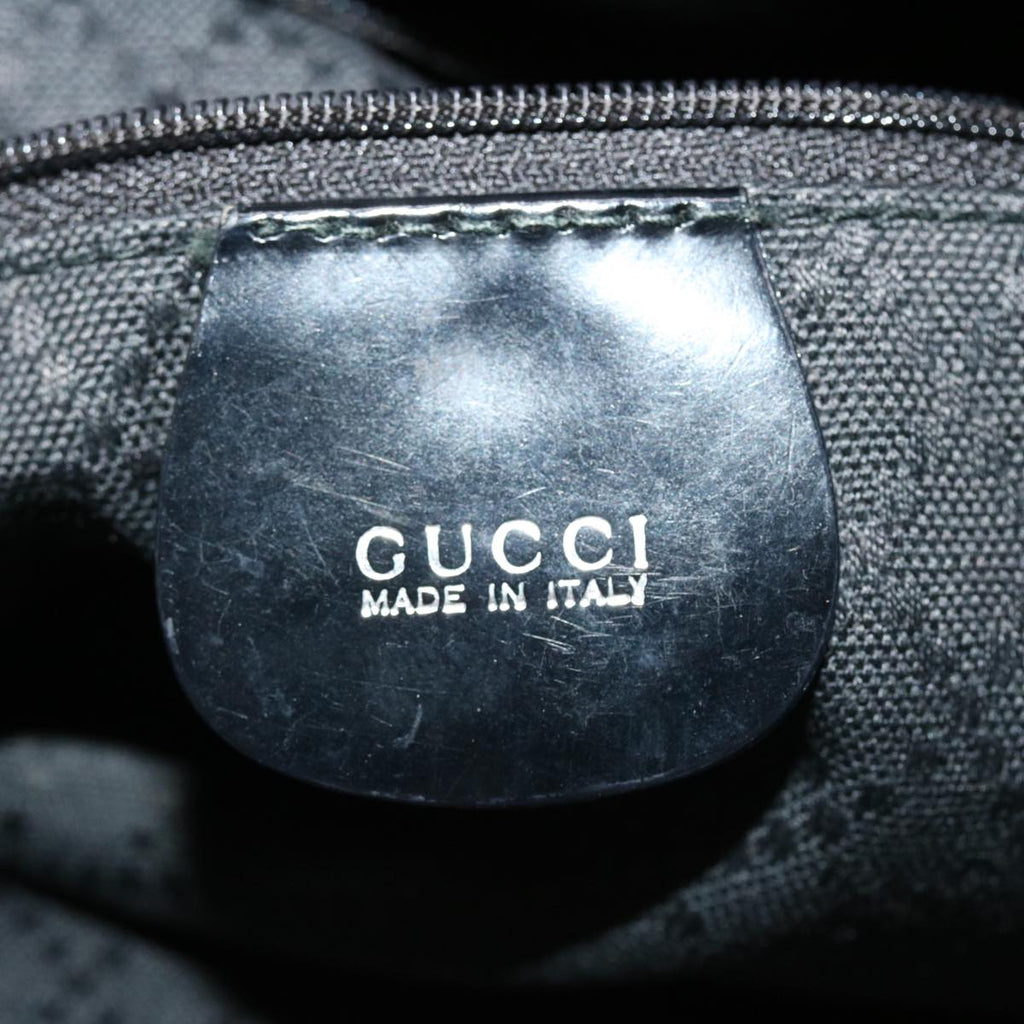 GUCCI Bamboo Hand Bag Nylon 2way Black 1998 ny202