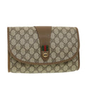 GUCCI GG Canvas Web Sherry Line Clutch Bag Beige Green Red 89.01.030 ny212