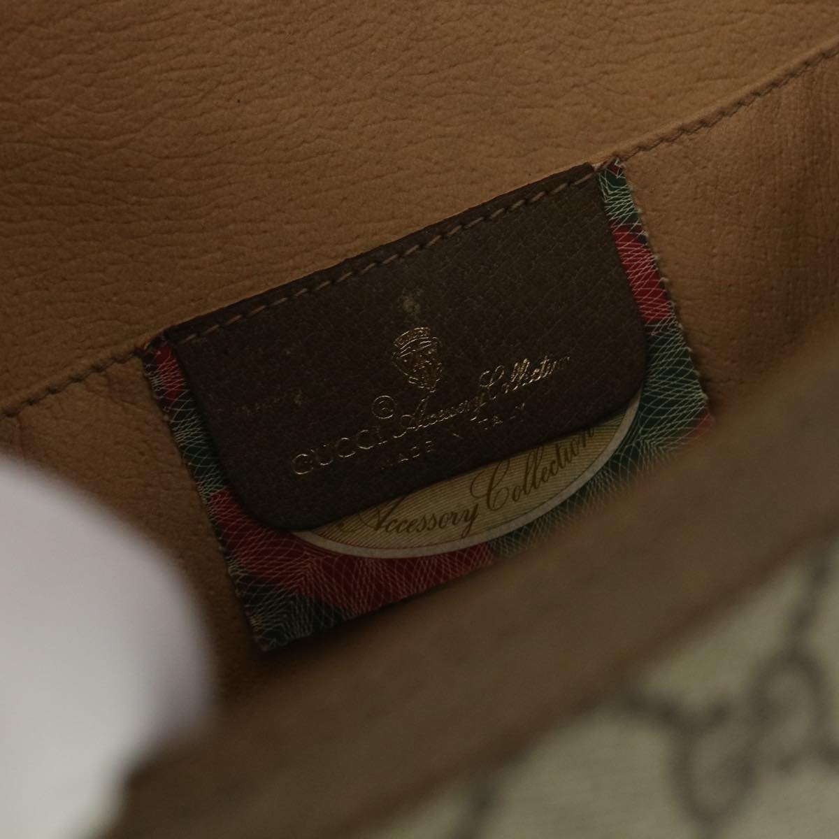 GUCCI GG Canvas Web Sherry Line Clutch Bag Beige Green Red 89.01.030 ny212