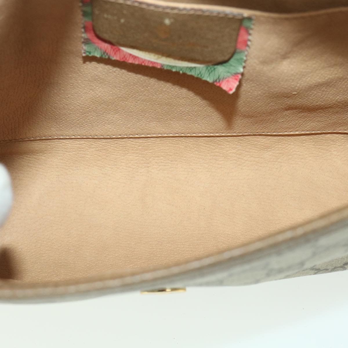 GUCCI GG Canvas Web Sherry Line Clutch Bag Beige Green Red 89.01.030 ny212