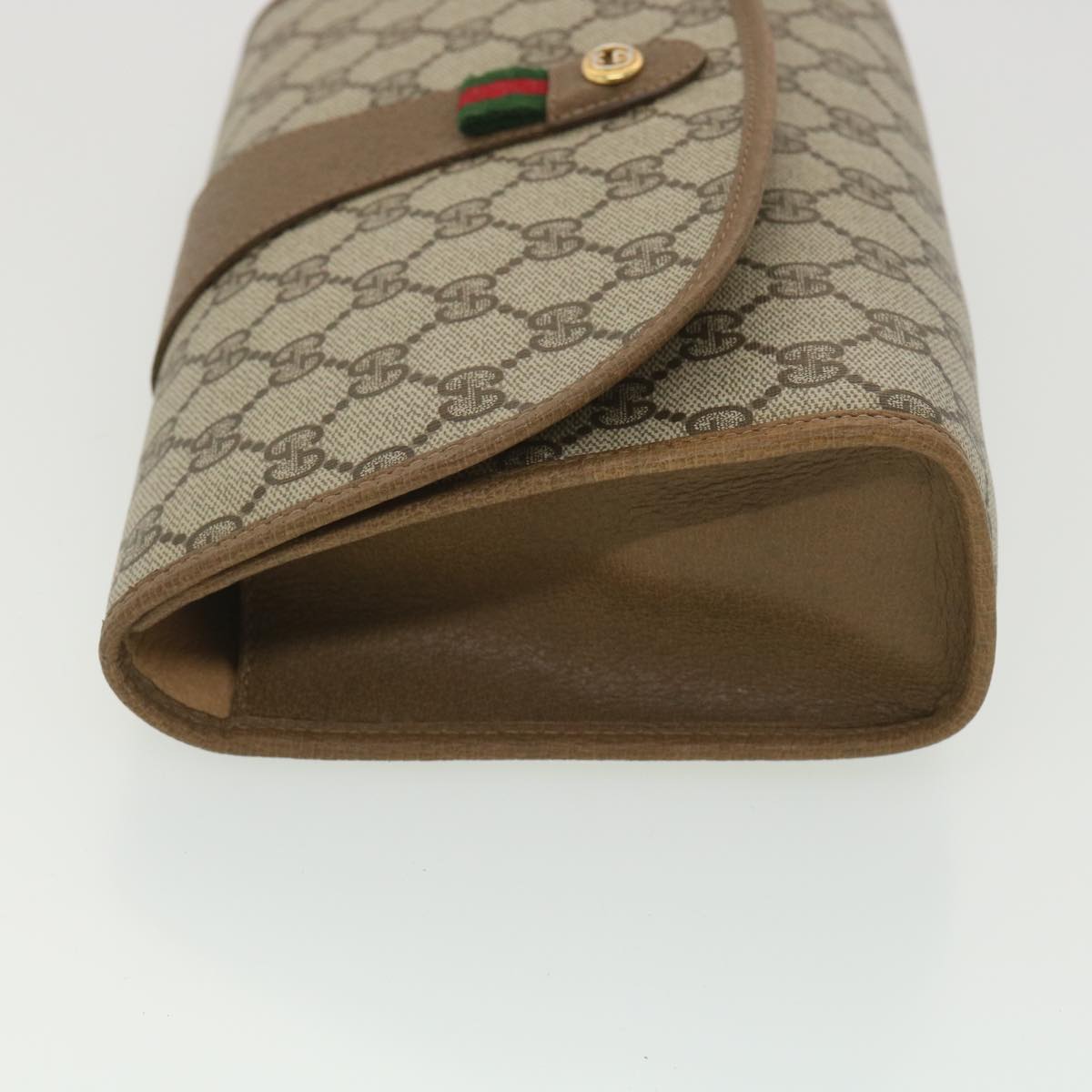 GUCCI GG Canvas Web Sherry Line Clutch Bag Beige Green Red 89.01.030 ny212